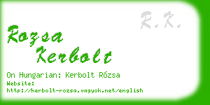 rozsa kerbolt business card