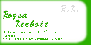 rozsa kerbolt business card